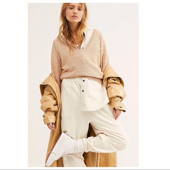 FREE PEOPLE BOHO PULLOVER V-NECK LUXE KNIT TOP A2C - Picture 6 of 12